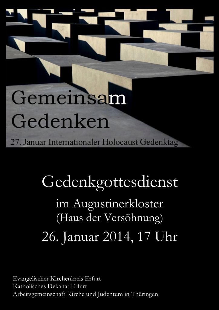 Plakat Gedenkgottesdienst 26 Plakat Gedenkgottesdienst 26