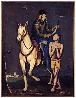 Soldat Martin und der Bettler. Gemälde von Karl Hofer Soldat Martin und der Bettler. Gemälde von Karl Hofer