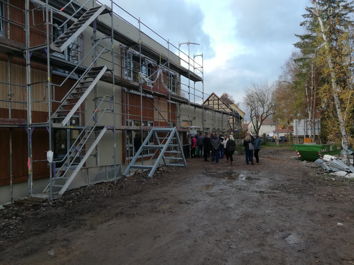 Der Rohbau der neuen Kita in Frienstedt steht. | Foto: M. Rein/ Kirchenkreis Erfurt Der Rohbau der neuen Kita in Frienstedt steht. | Foto: M. Rein/ Kirchenkreis Erfurt